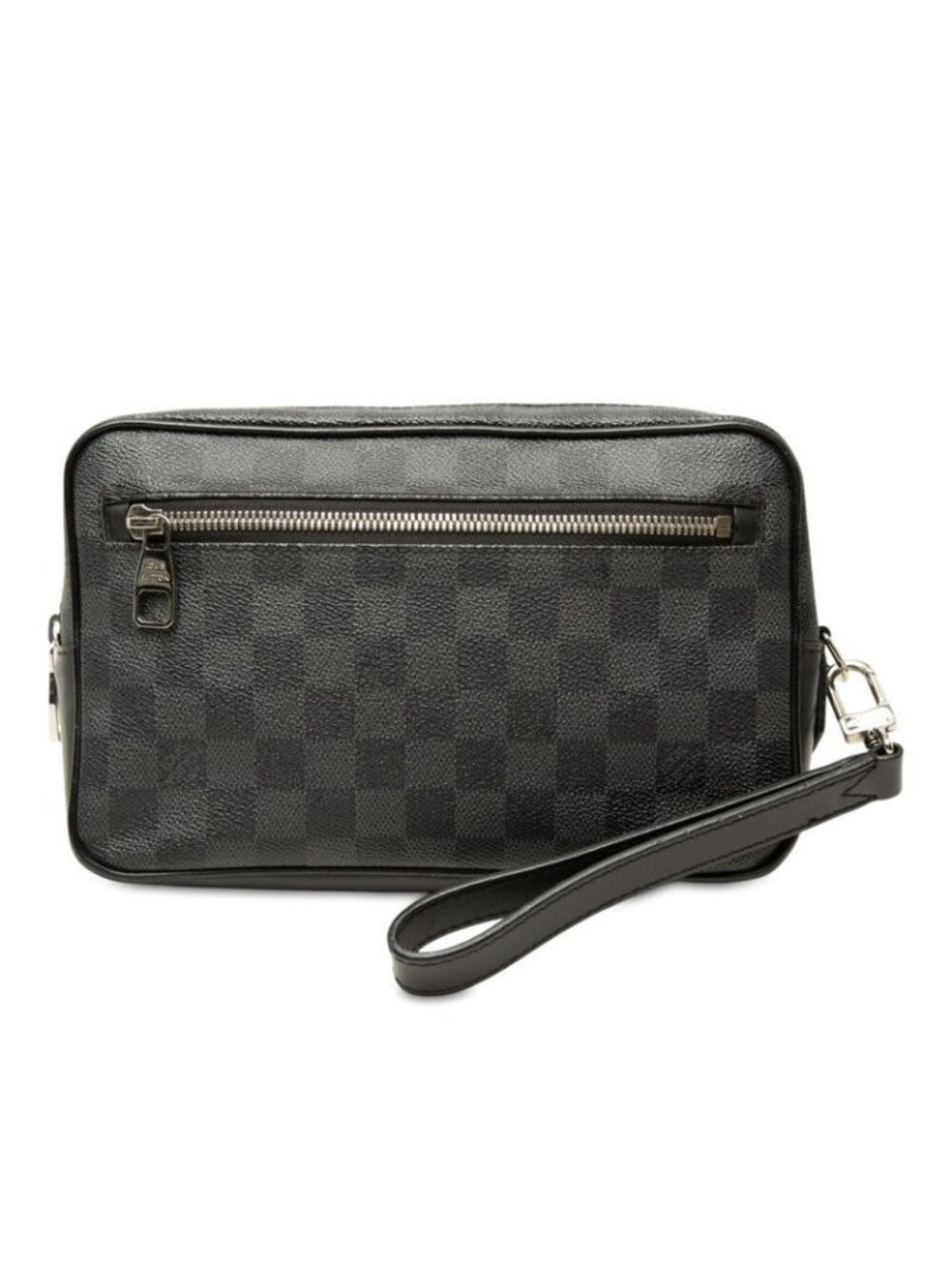 Louis Vuitton Damier Graphite Pochette Kasai Clutch Black Leather
